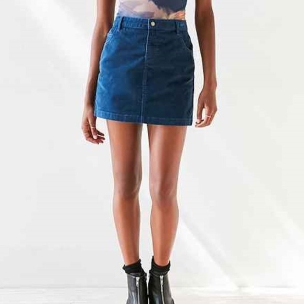 BDG Blue corduroy mini skirt